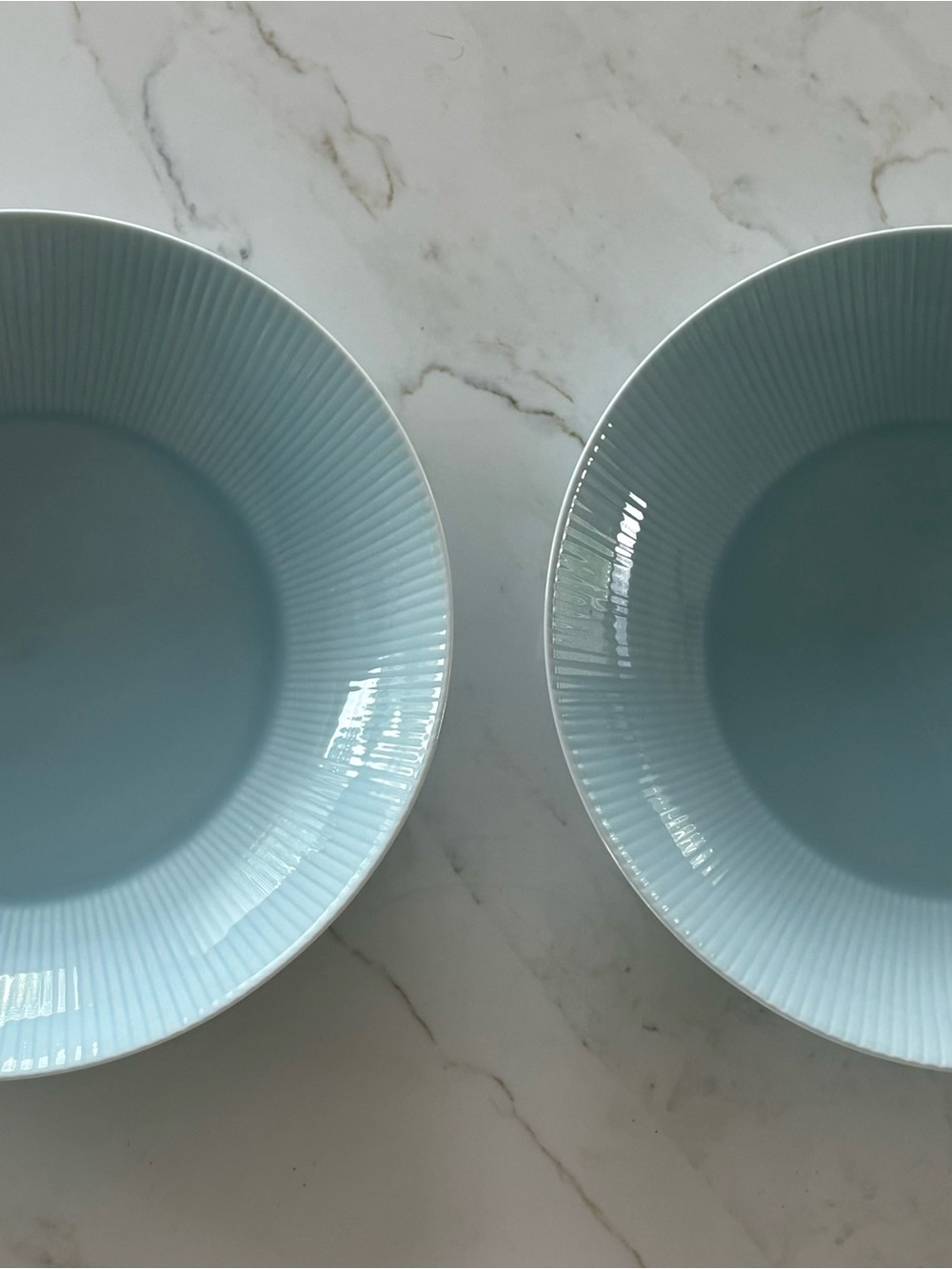 Set of 2 CRATE & BARREL Horizons light blue bowl large 9.5"